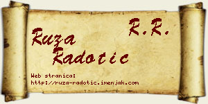 Ruža Radotić vizit kartica